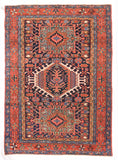 Antique Navy Karaje Herris Persian Area Rug
