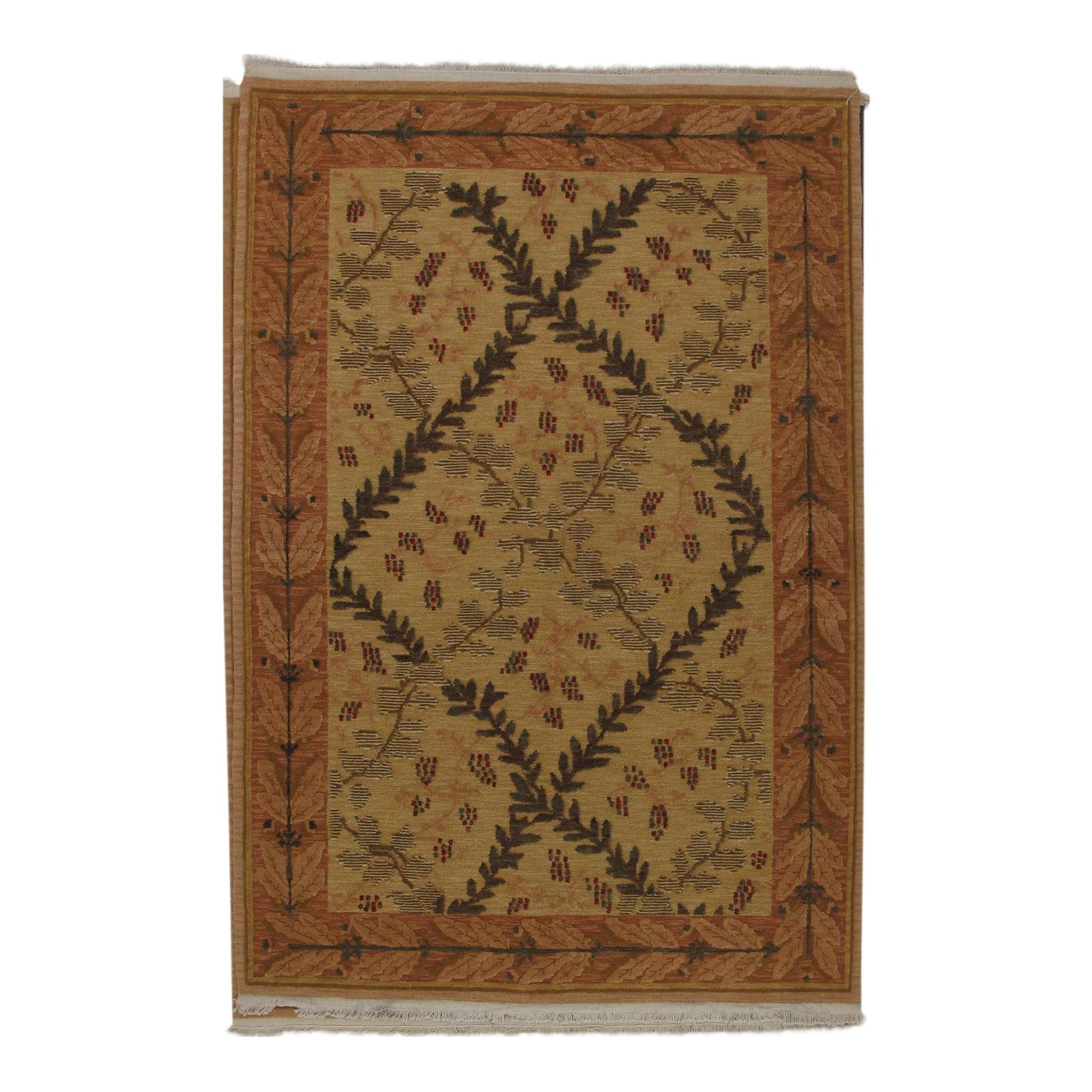 Soumak Design Hand Woven Wool Rug - 6' X 9'