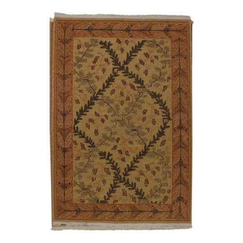 Soumak Design Hand Woven Wool Rug - 6' X 9'