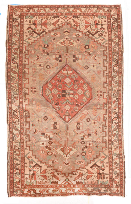 Antique Red Serapi Persian Area Rug