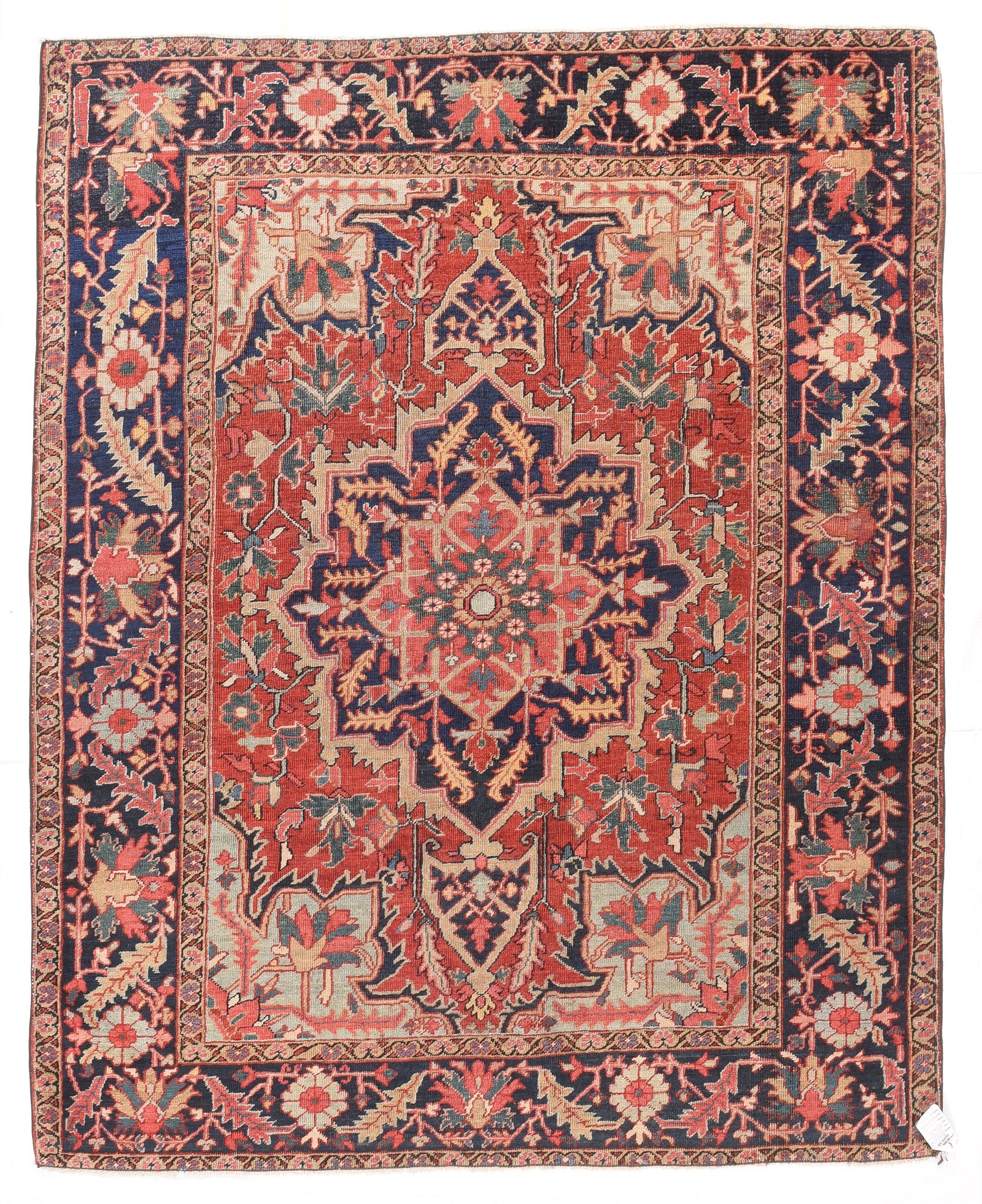 Antique Red Serapi Persian Area Rug