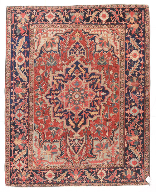 Antique Red Serapi Persian Area Rug