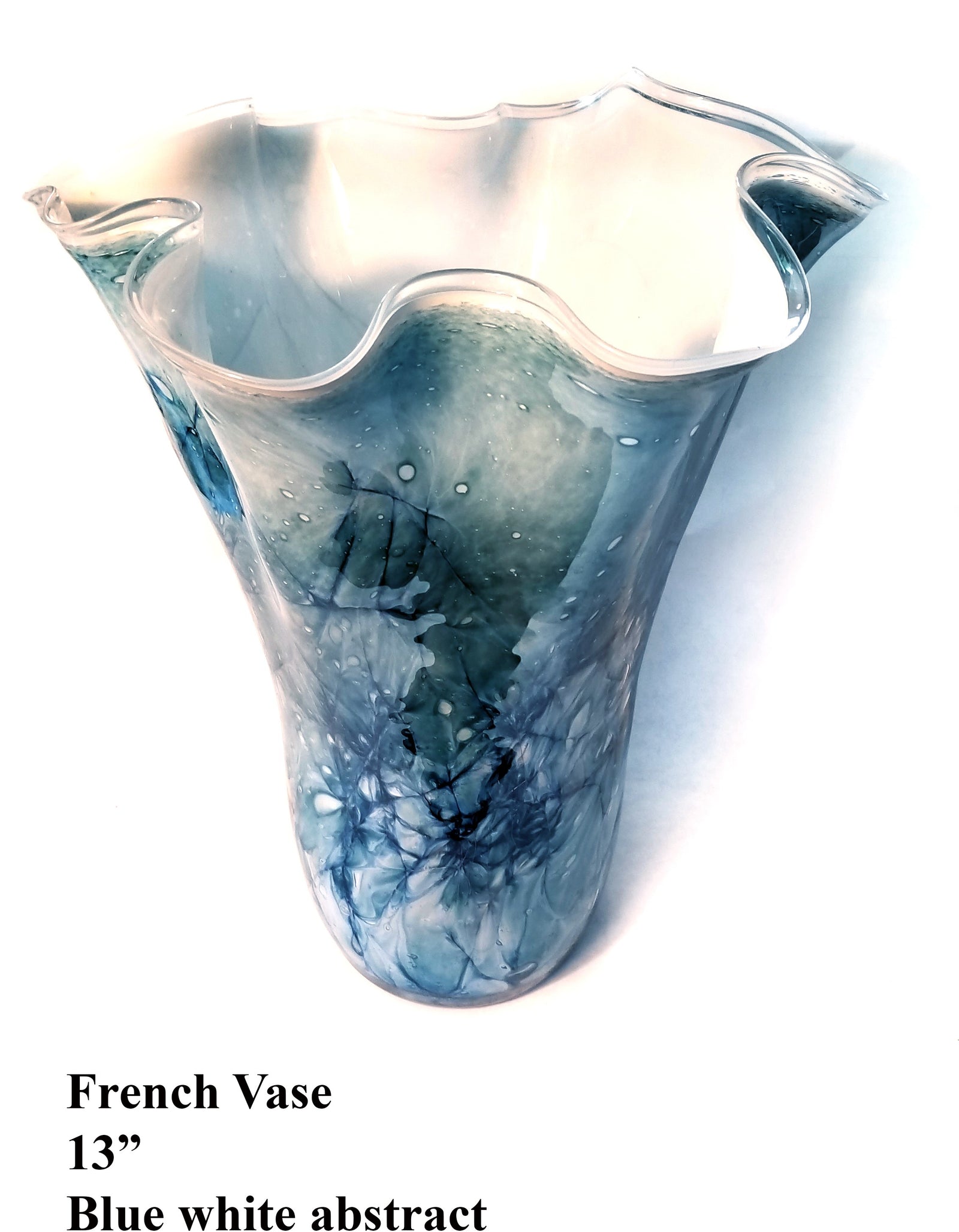French Vase - Blue White Abstract