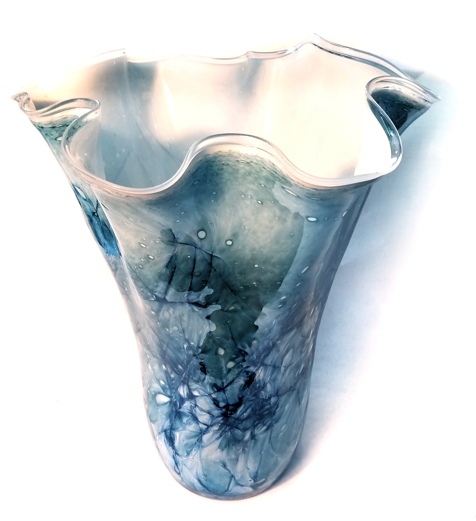 French Vase - Blue White Abstract