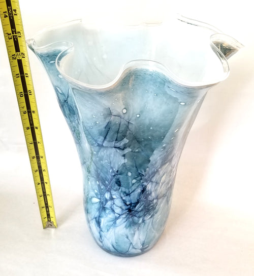 French Vase - Blue White Abstract