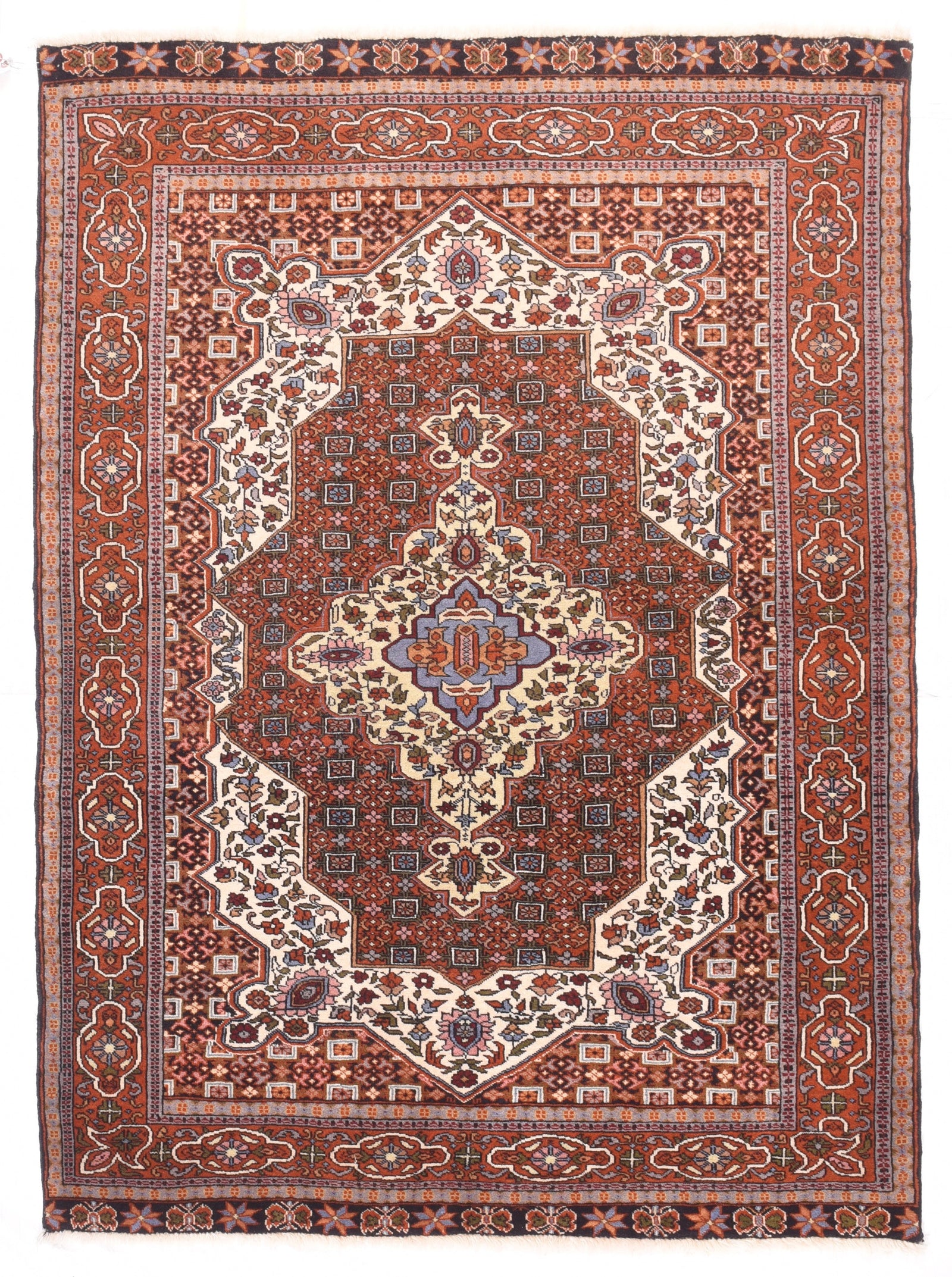 Semi Antique Red Ghashghaei Persian Area Rug