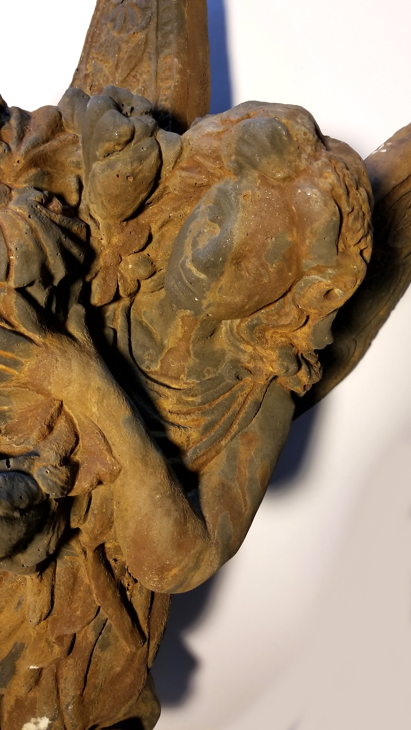 Heavy Cast Iron Angel In Garden