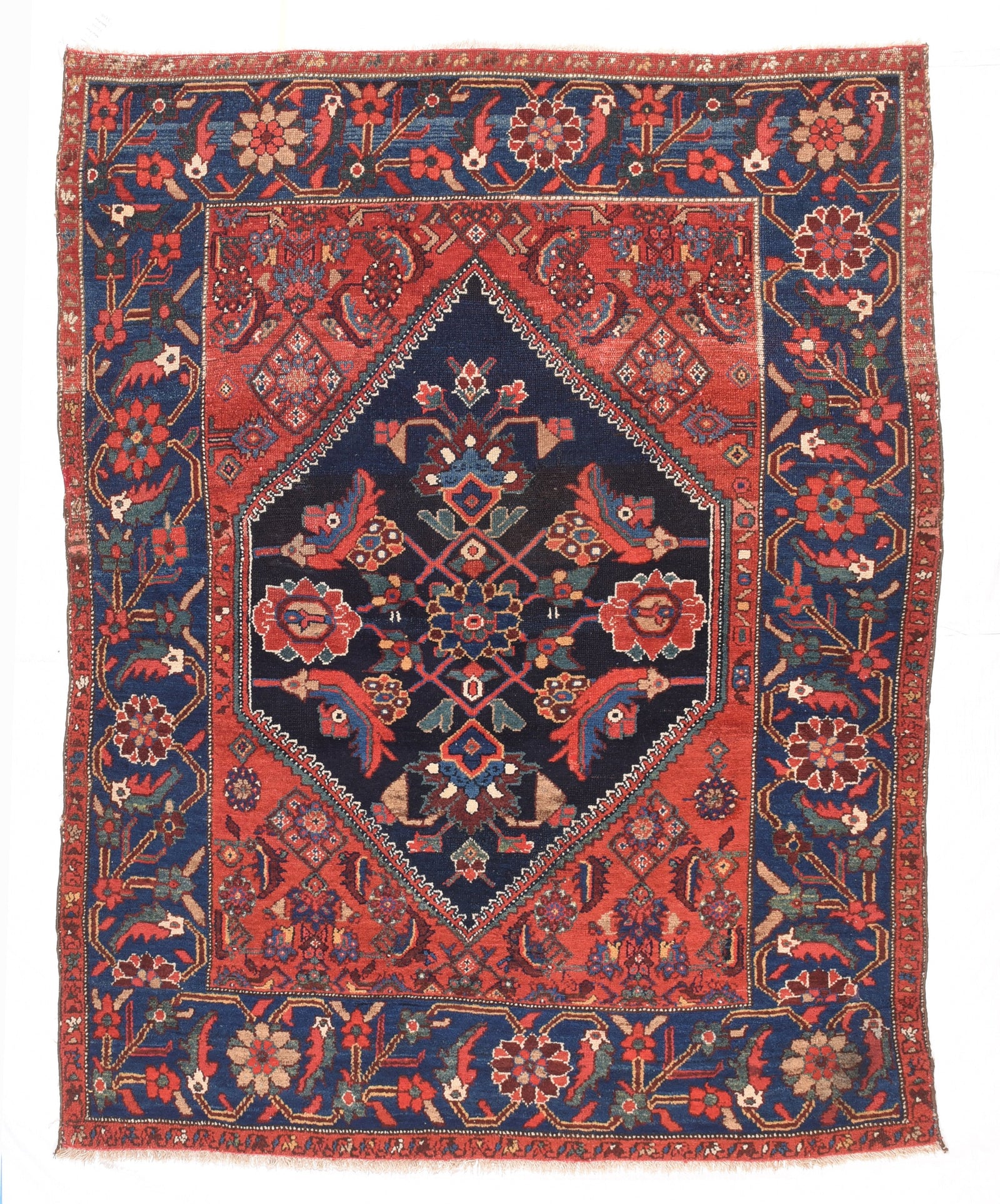 Semi Antique Red Heriz Persian Area Rug
