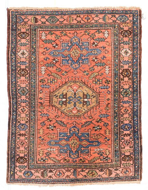 Antique Rust Tribul Heriz Persian Area Rug