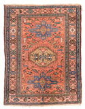 Antique Rust Tribul Heriz Persian Area Rug