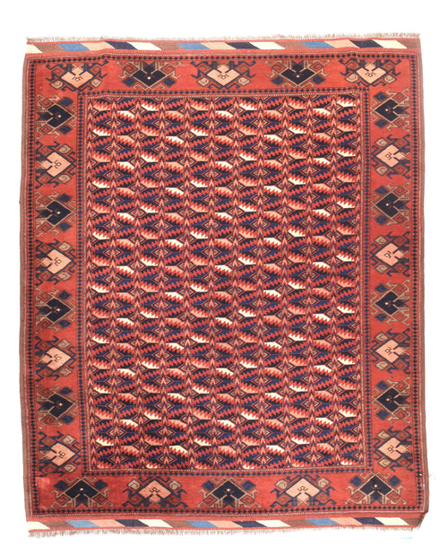 Semi Antique Red Afghani Afghanestan Area Rug