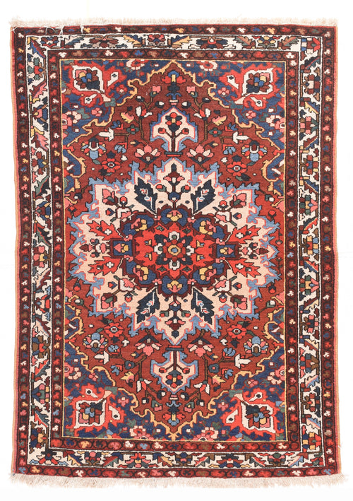 Semi Antique Red Bakhtiari Persian Area Rug