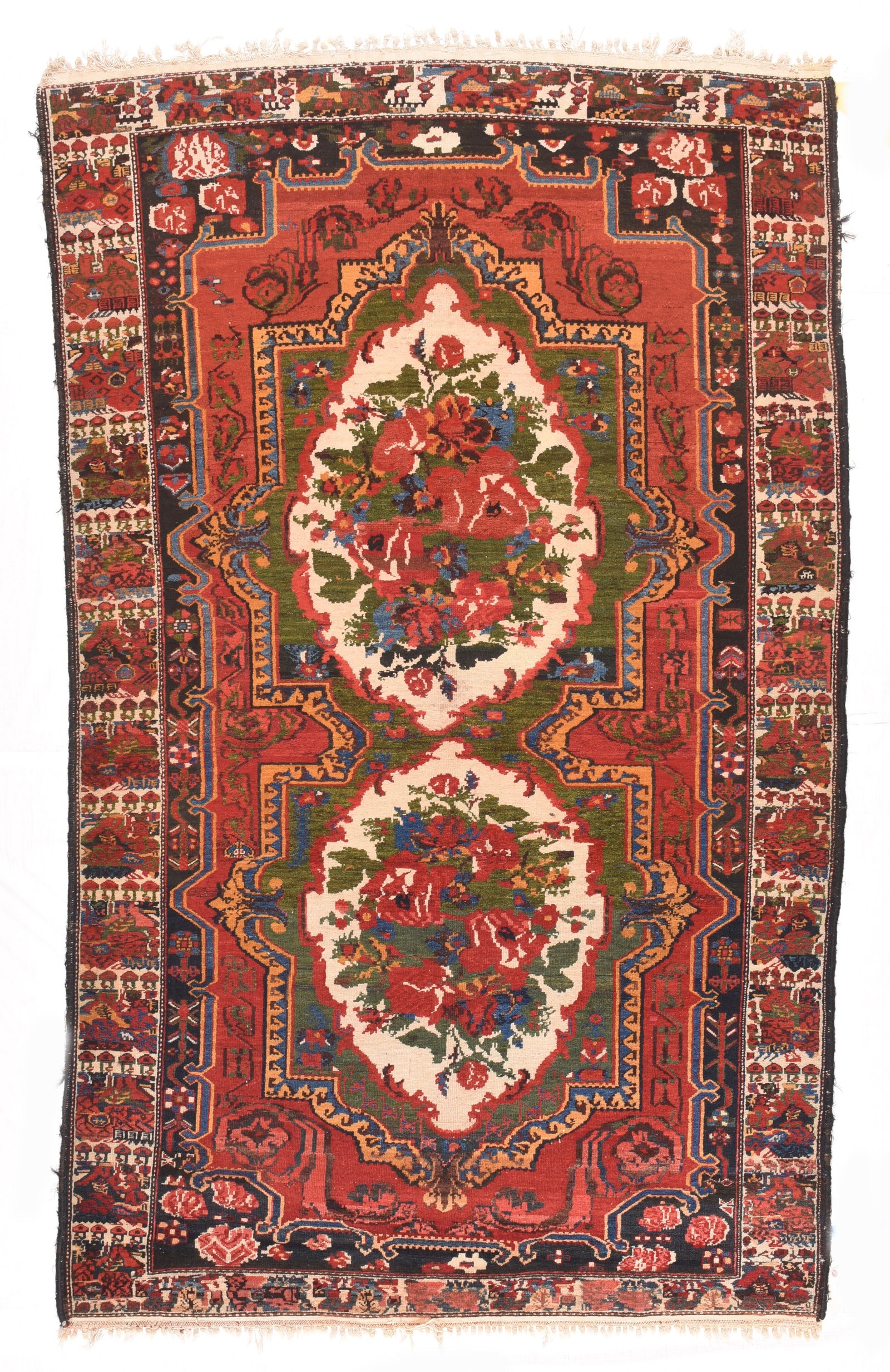 Antique Rust Bakhtiari Persian Area Rug