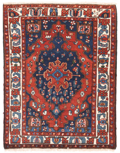 Semi Antique Rust Bakhtiari Persian Area Rug