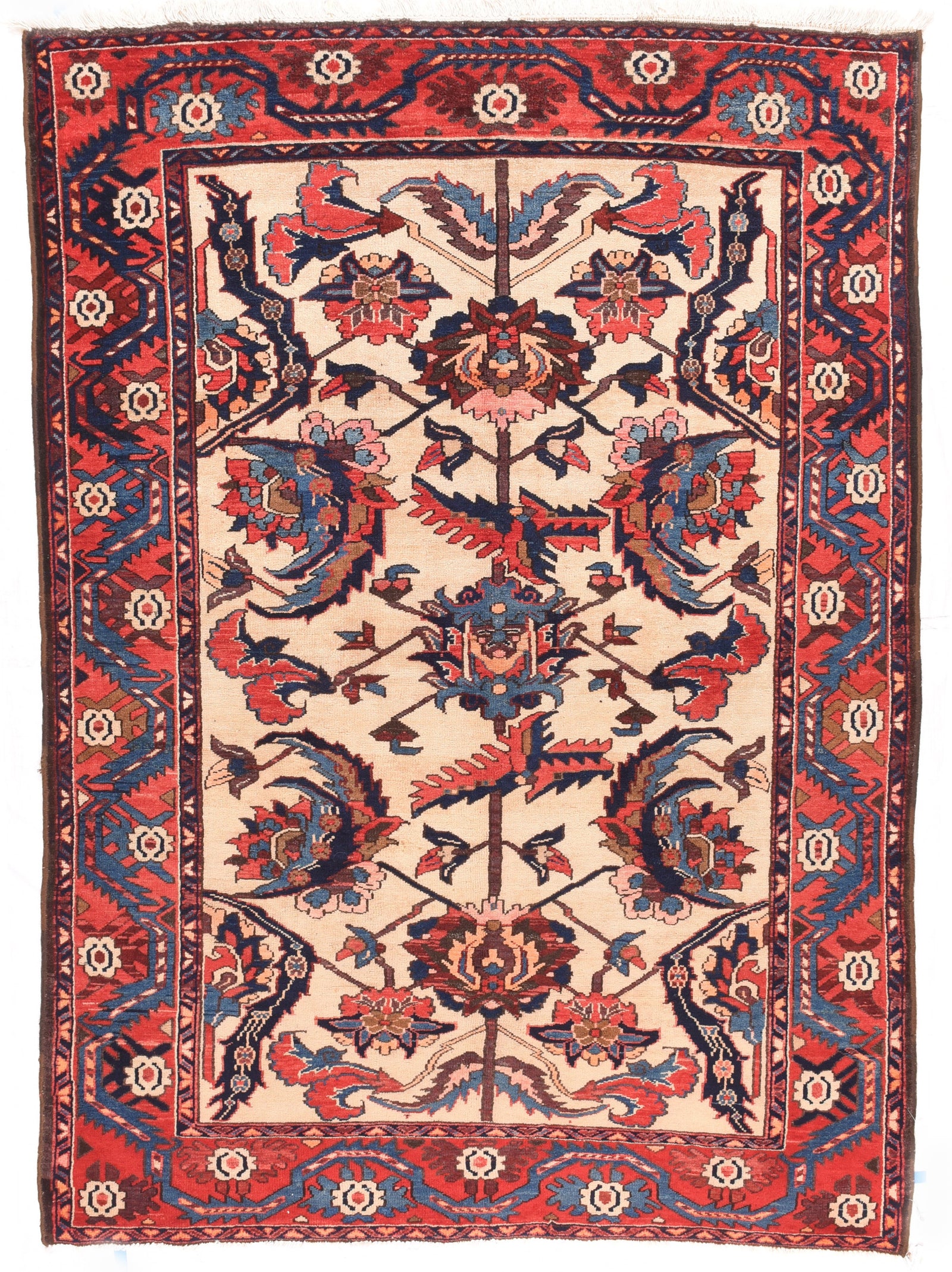 Antique Red Bakhtiari Persian Area Rug