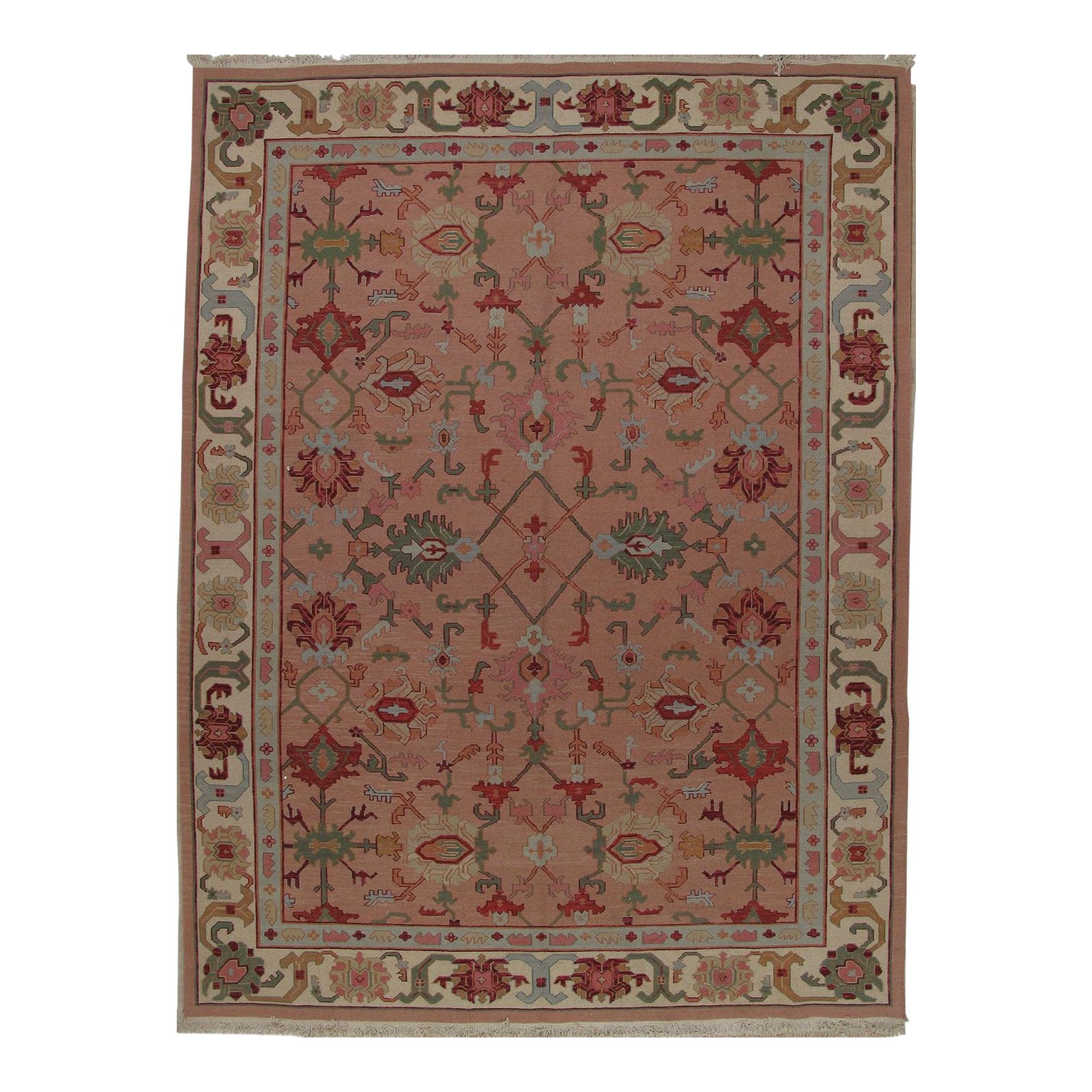 Soumak Design Hand Woven Wool Rug - 9' X 12'