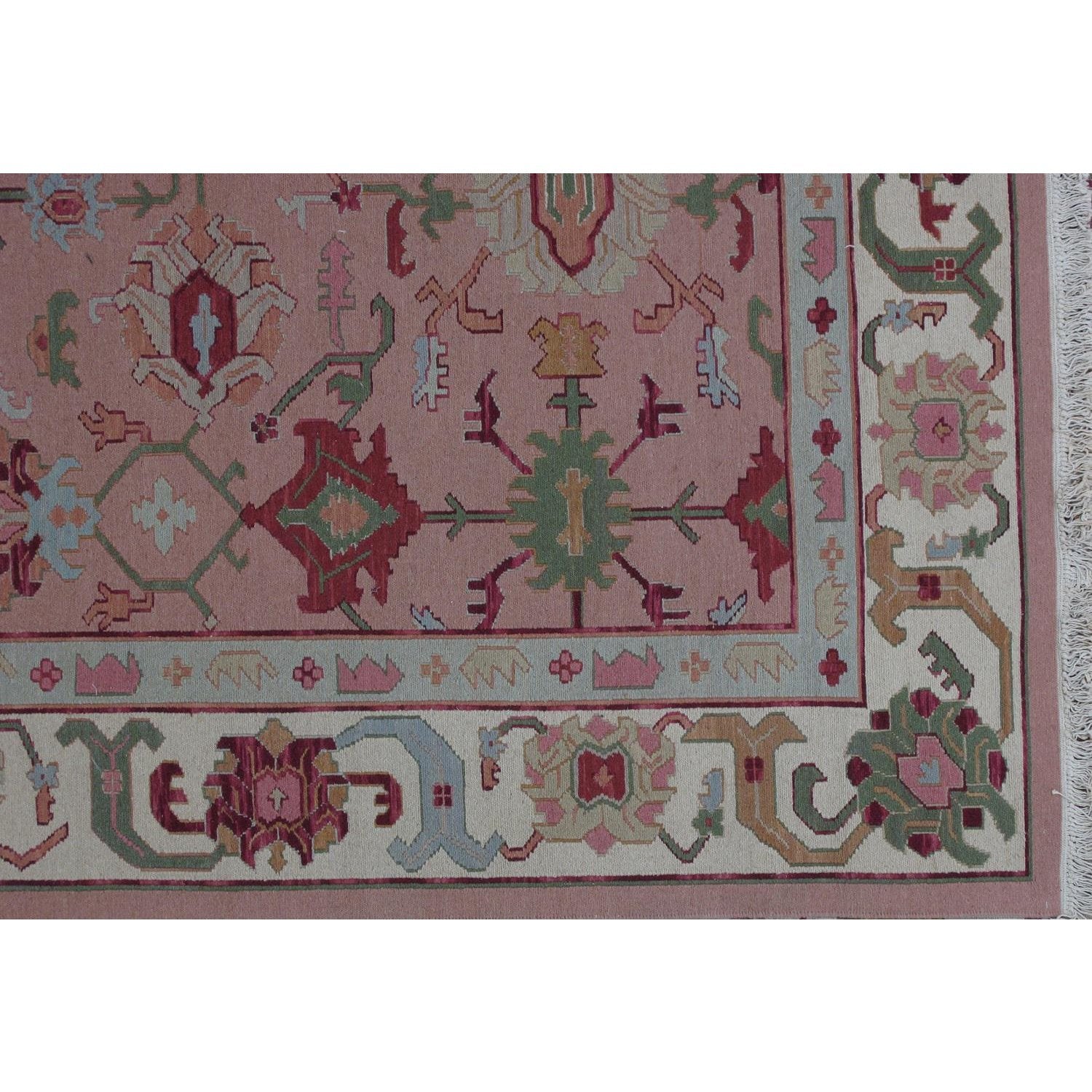 Soumak Design Hand Woven Wool Rug - 9' X 12'