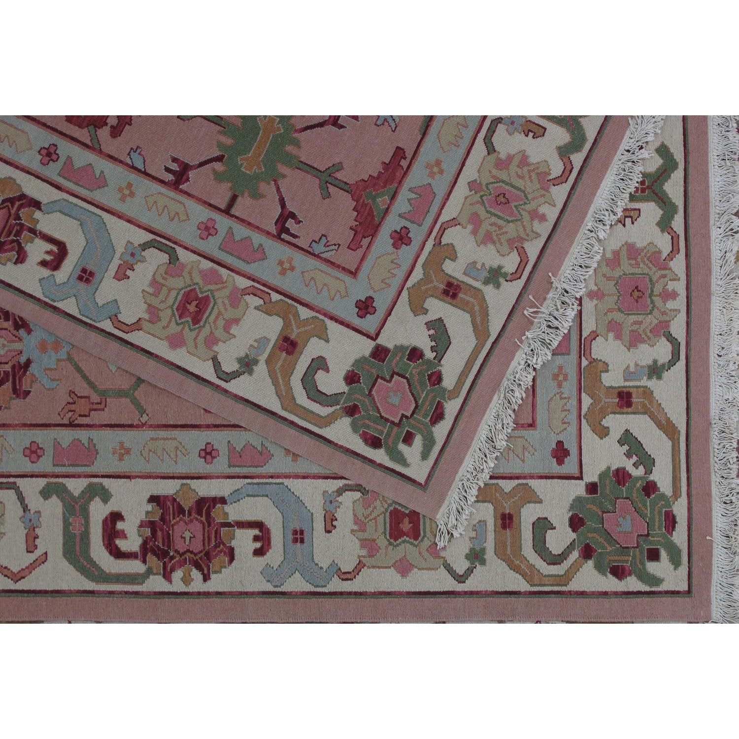 Soumak Design Hand Woven Wool Rug - 9' X 12'