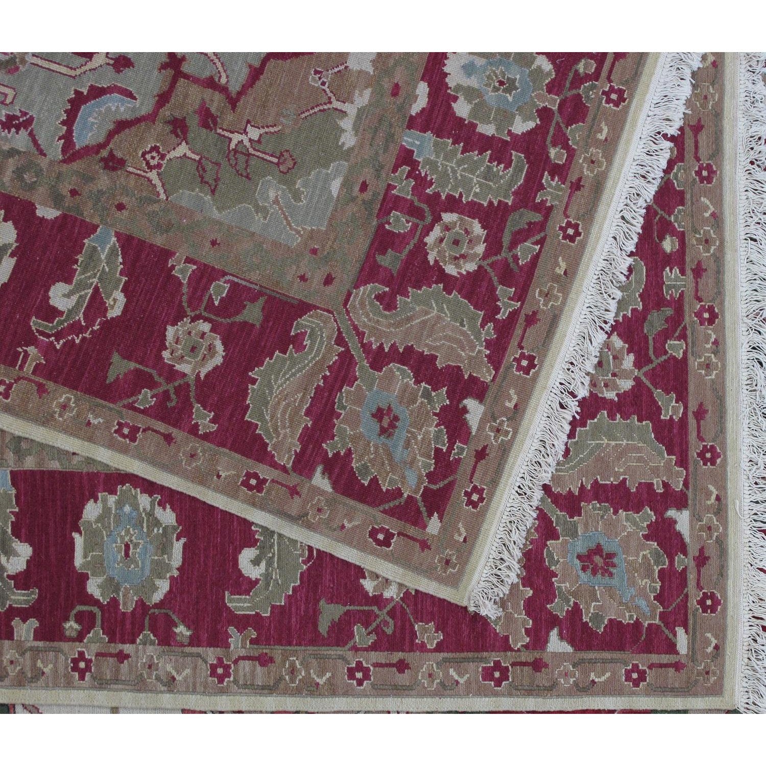 Soumak Design Hand Woven Wool Rug - 9' X 12'