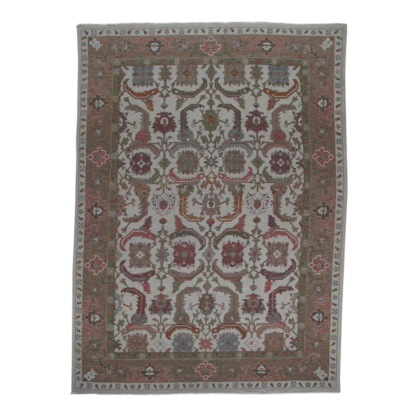 Soumak Design Hand Woven Wool Rug - 10' x 14'