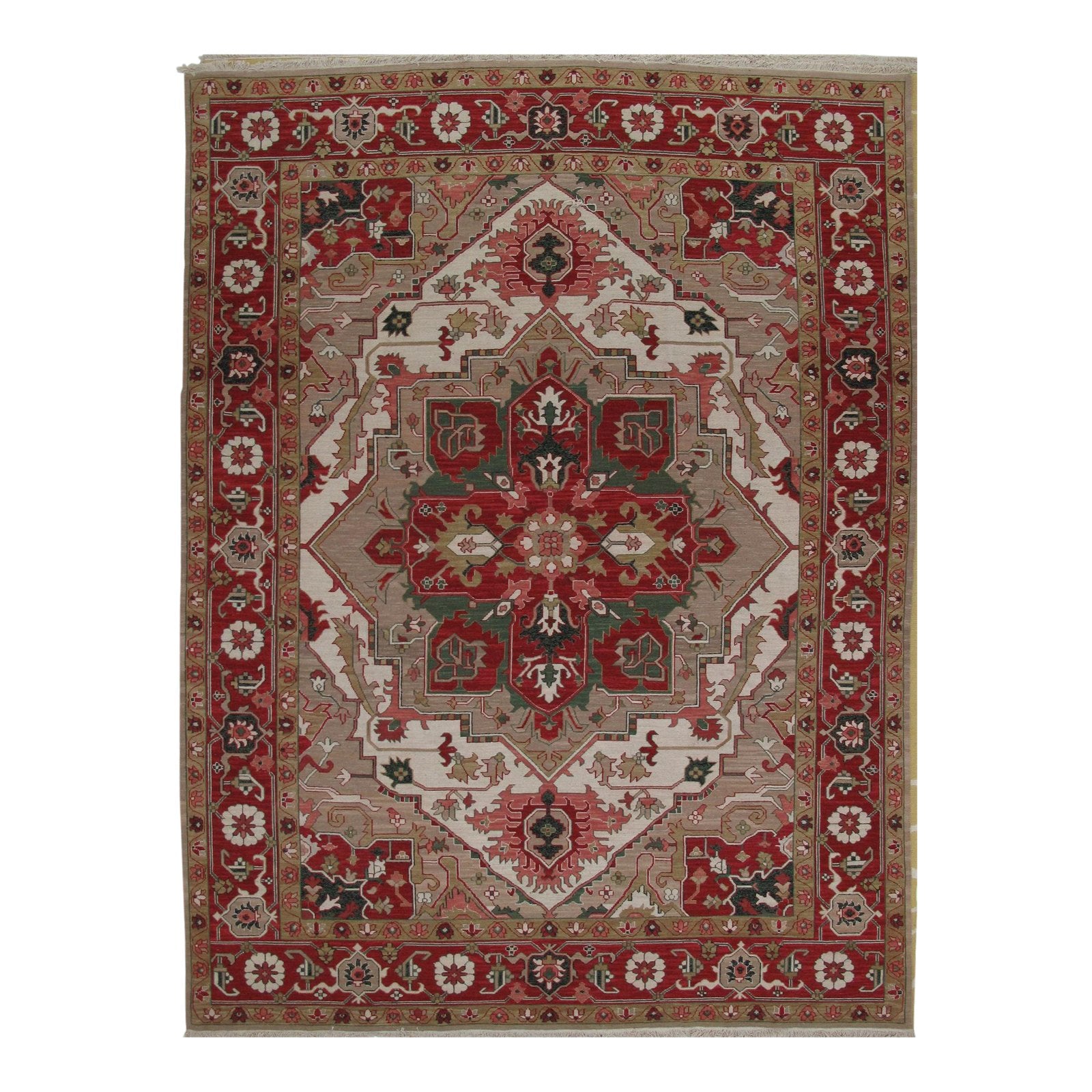 Soumak Design Hand Woven Wool Rug - 9' X 12'