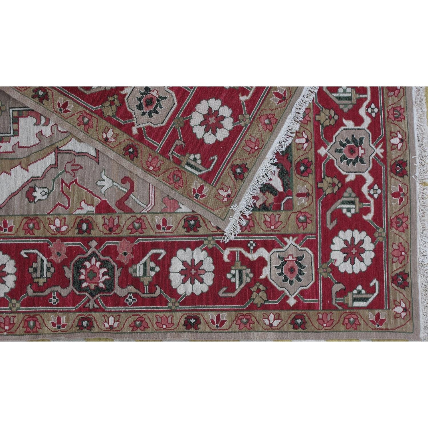 Soumak Design Hand Woven Wool Rug - 9' X 12'
