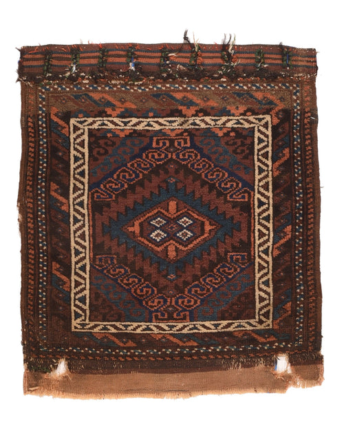 Antique Light Brown Persian Balouch Back Face Area Rug