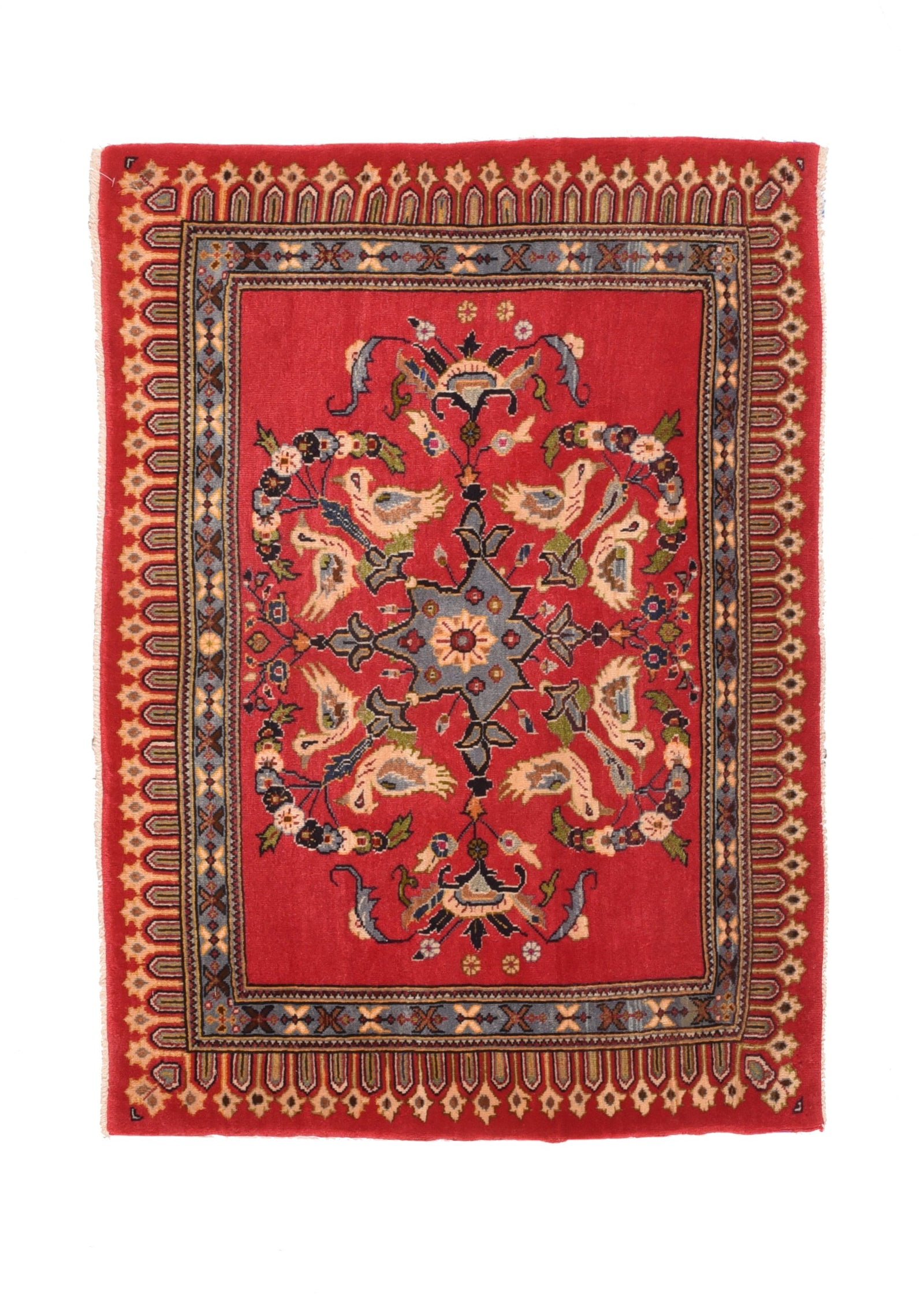 Semi Antique Red Kashan  Area Rug