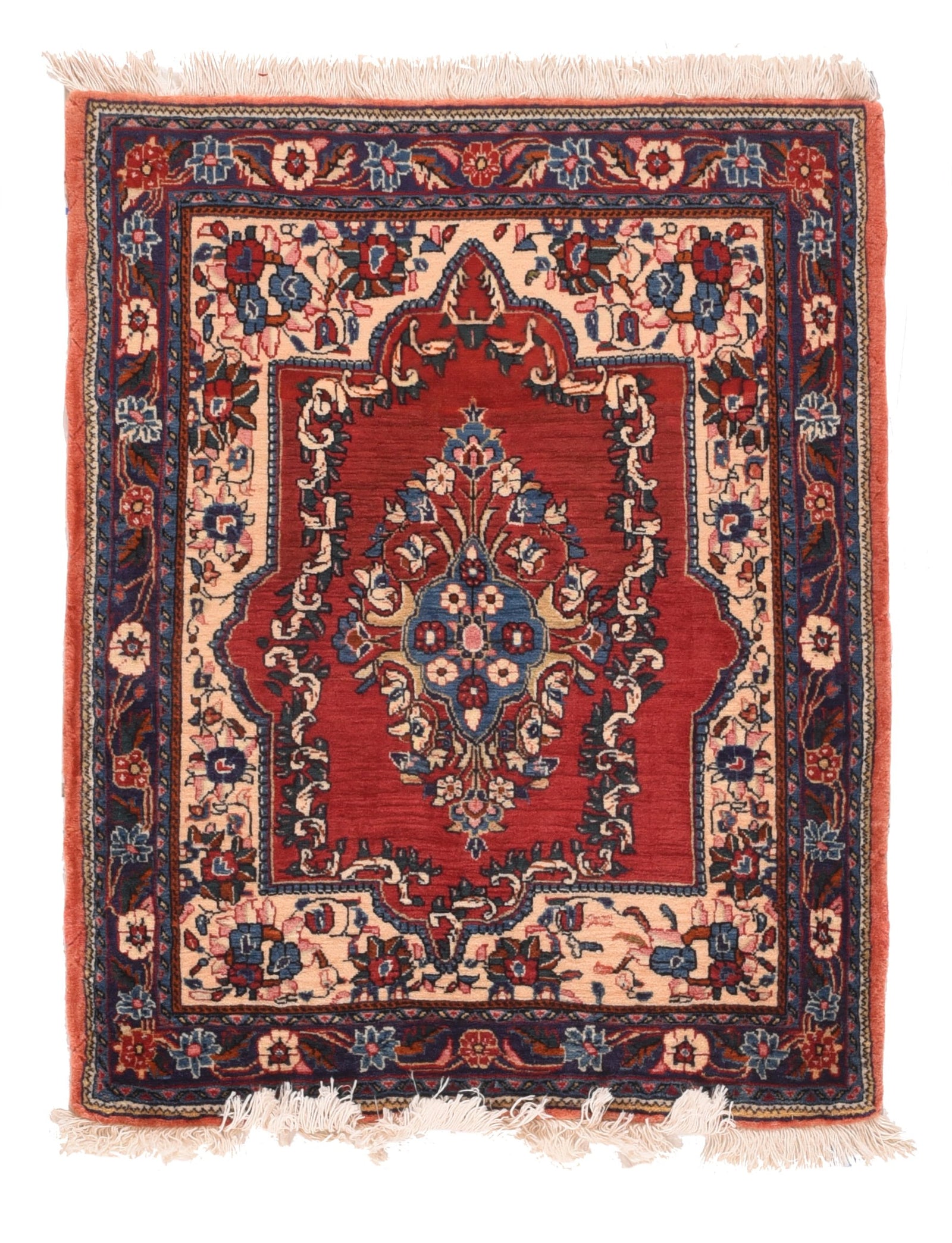 Semi Antique Rust Persian Sarouk Area Rug
