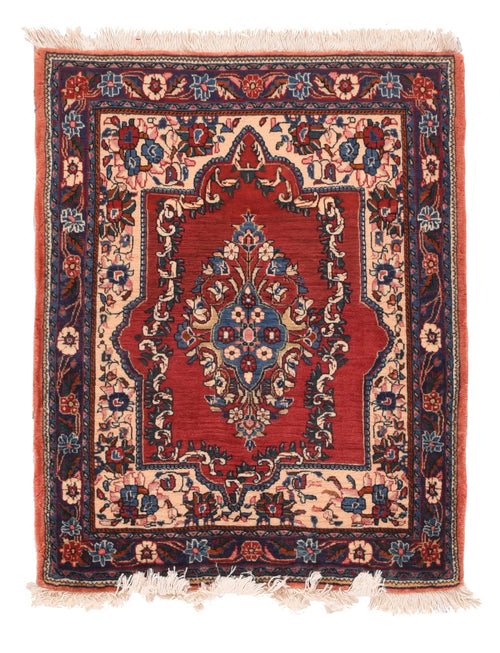 Semi Antique Rust Persian Sarouk Area Rug