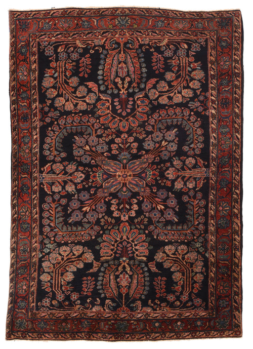 Excellent Brown Persian Mohajeran Sarouk Area Rug