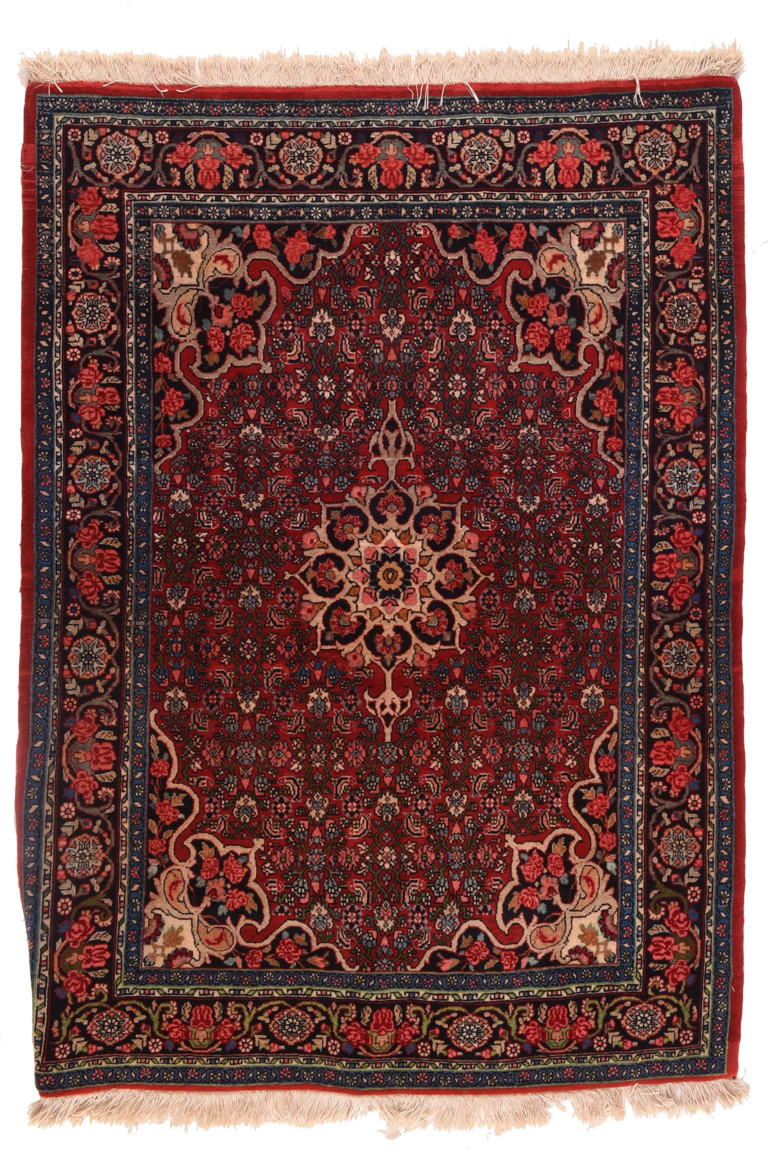 Antique Dark Blue Persian Bidjar Area Rug