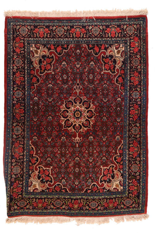 Antique Dark Blue Persian Bidjar Area Rug
