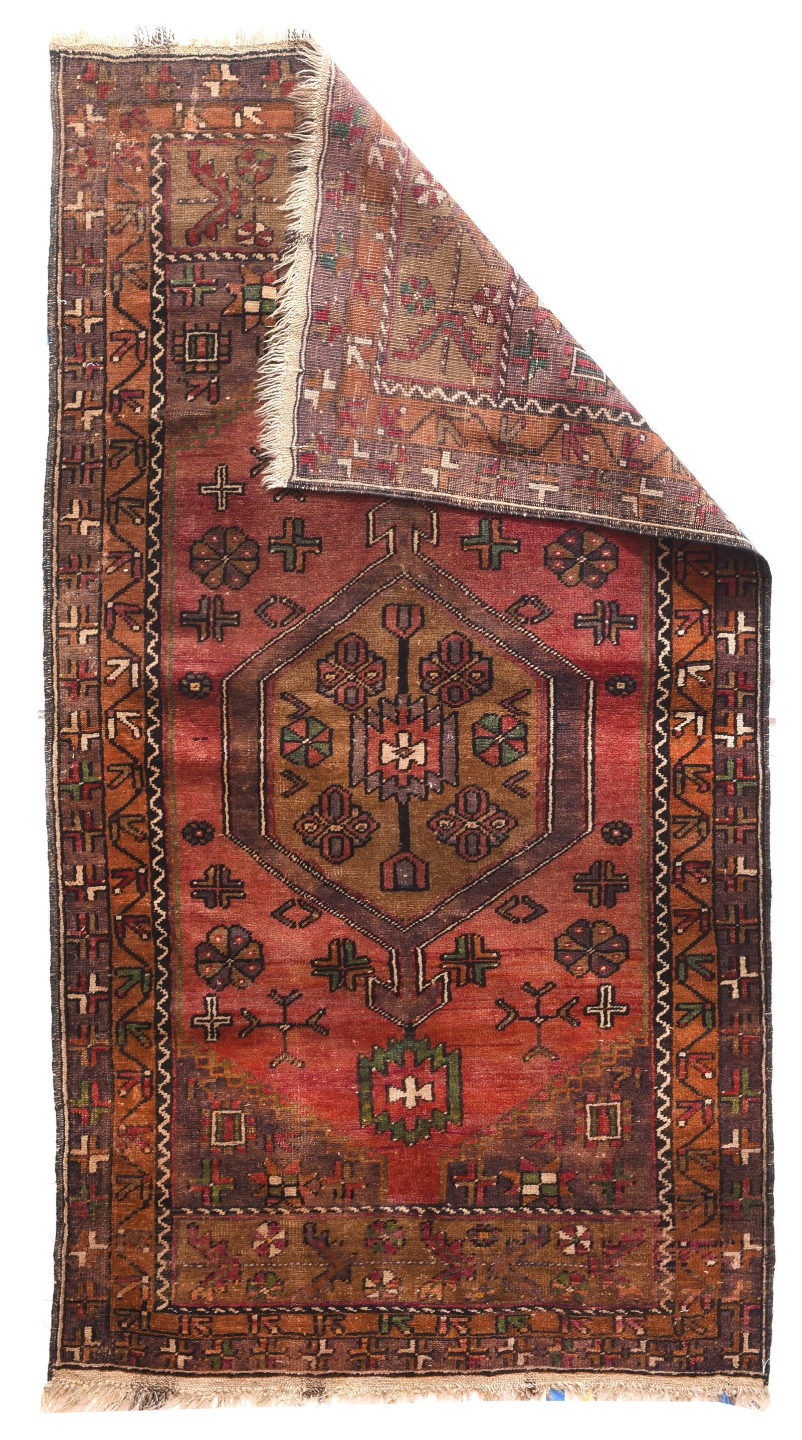 Semi Brown Afghan Silk Area Rug