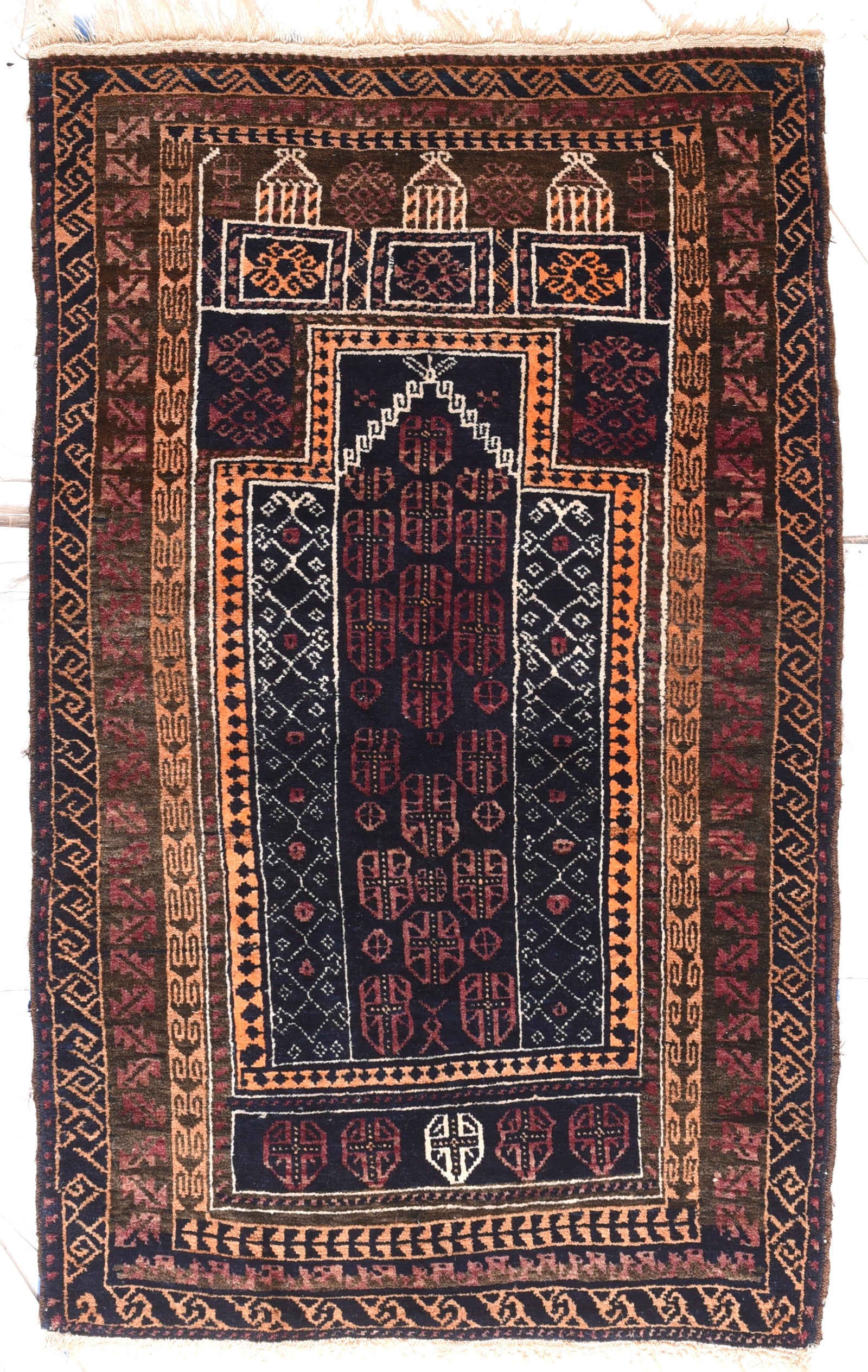 Semi Antique Ivory Persian Gabbeh Area Rug