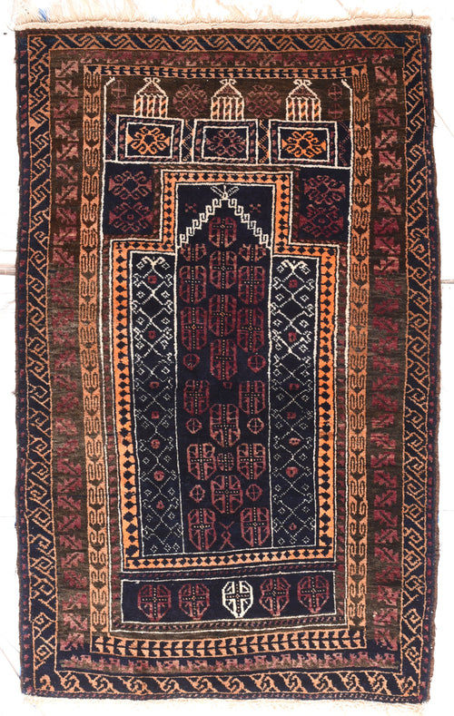 Semi Antique Ivory Persian Gabbeh Area Rug