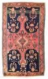Antique Navy Fine Persian Mohajeran Sarouk Area Rug