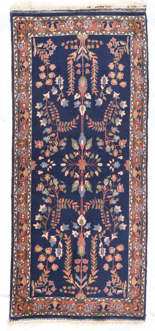 Semi Antique Navy Fine Persian Sarouk Area Rug