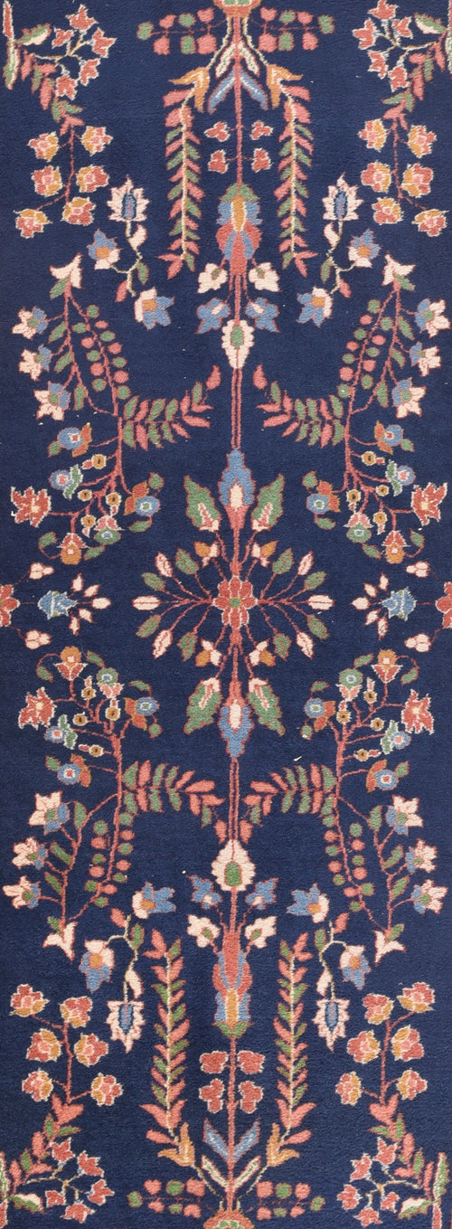 Semi Navy Fine Persian Sarouk Area Rug