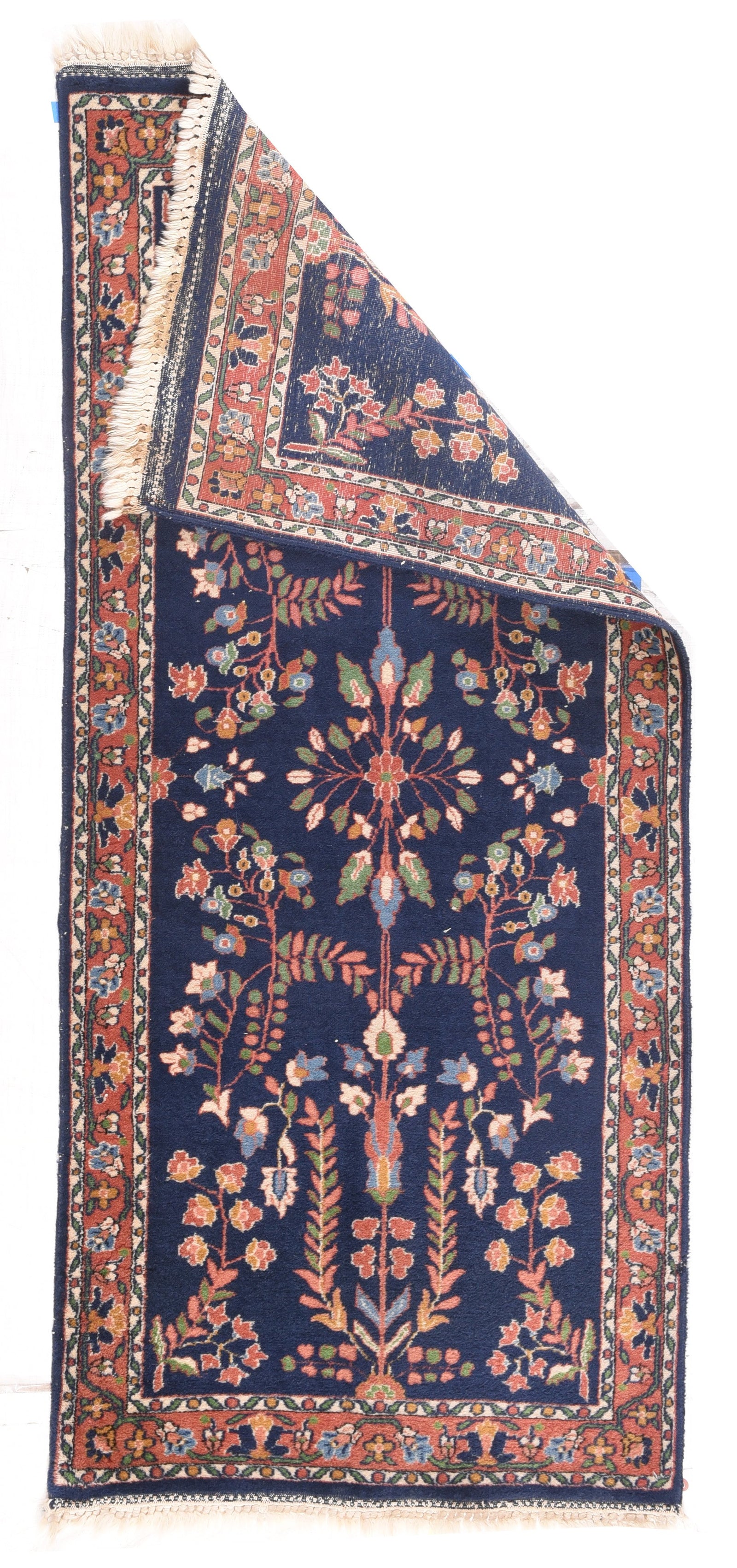Semi Navy Fine Persian Sarouk Area Rug