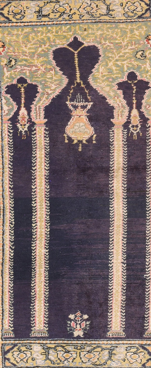 Semi Green Pistachio Turkish Silk Prayer Area Rug