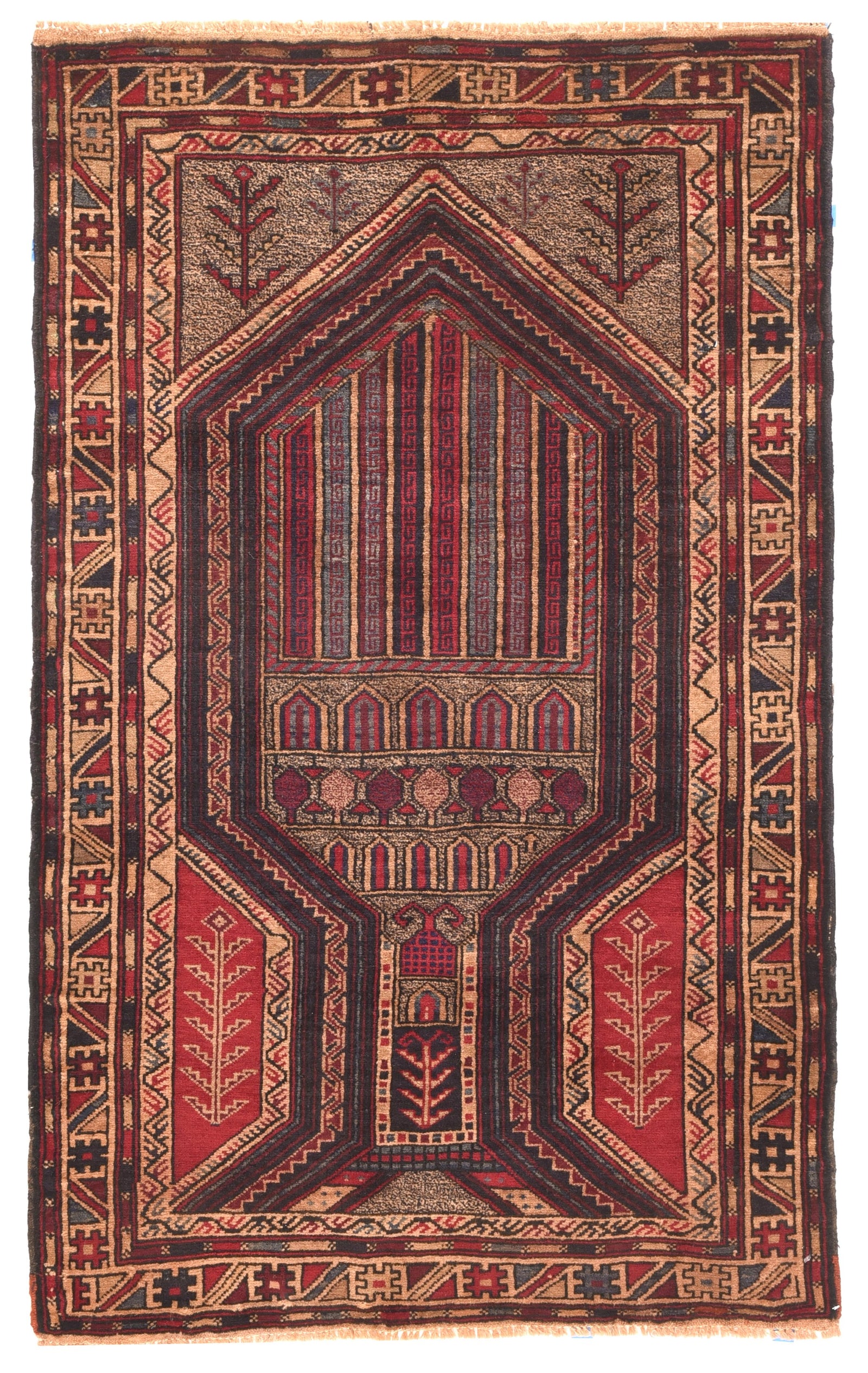 Fine Vintage Afghan Balouch Tribal Rug.
