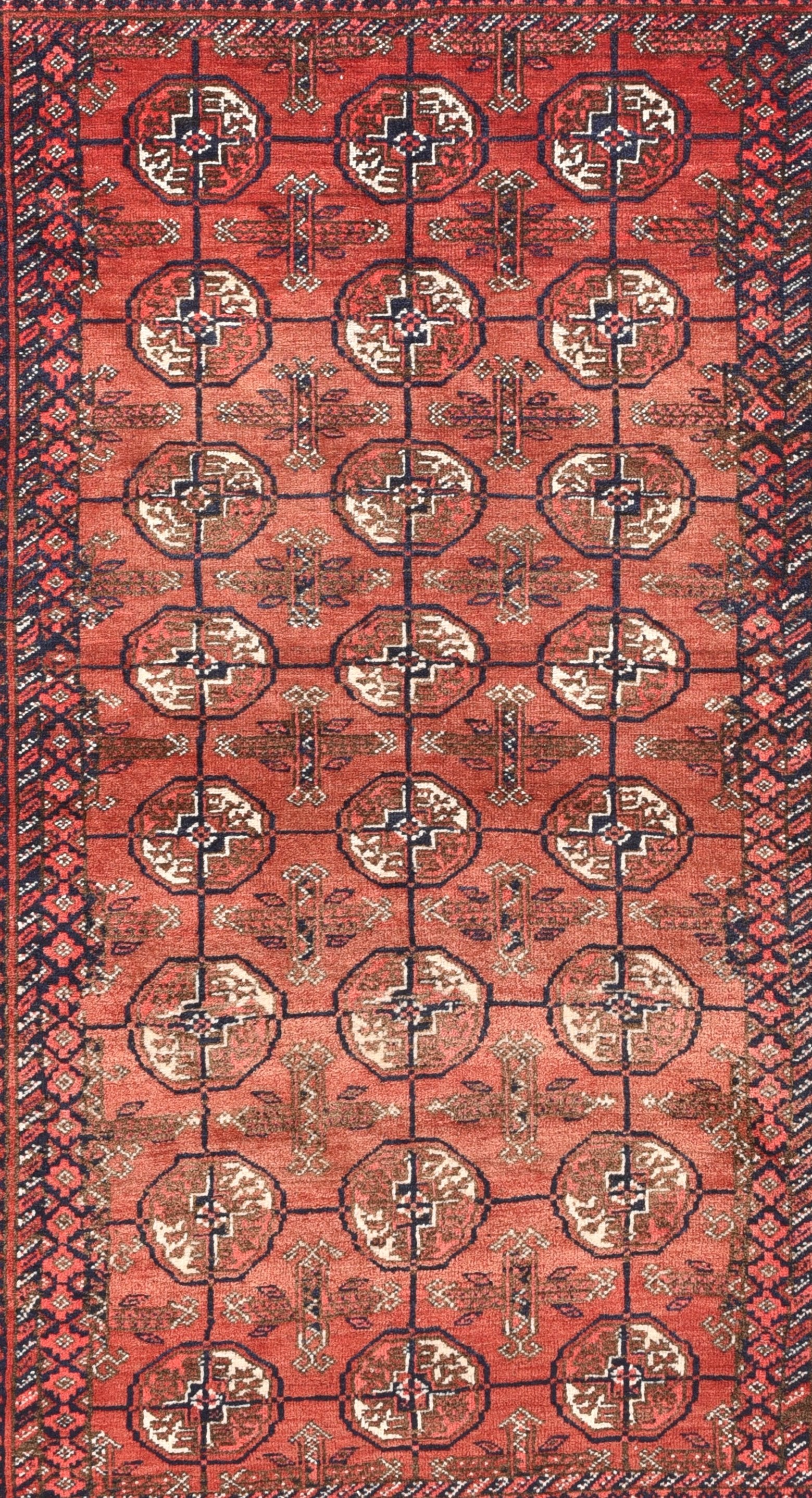 Semi Rust Afghan Bokara Area Rug