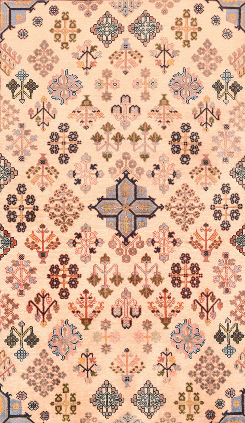 Semi Ivory Fine Persian Tribal Kashkuli Area Rug