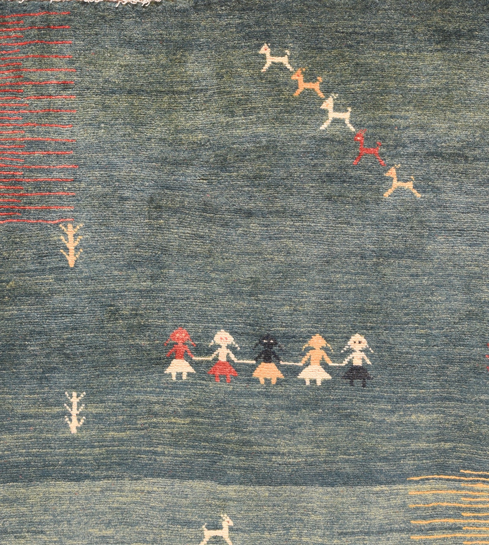 Semi Blue Persian Gabbeh Area Rug