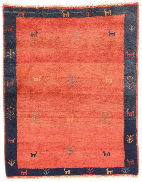 Semi-Antique Persian Gabbeh, Size 4'0" X 5'2"
