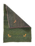 Semi Green Fine Tribal Persian Gabbeh Area Rug