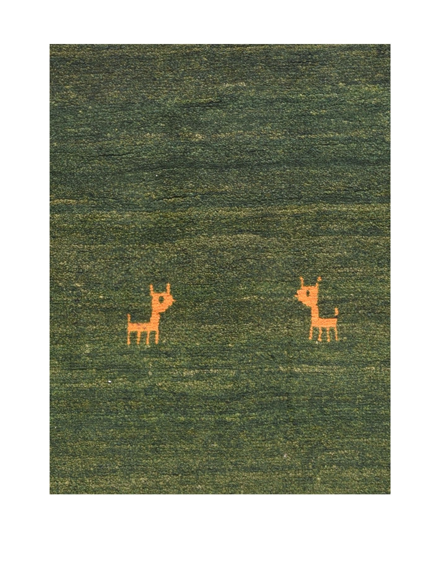 Semi Green Fine Tribal Persian Gabbeh Area Rug