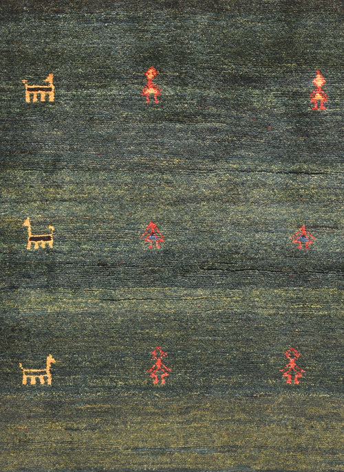 Semi Green Persian Gabbeh Area Rug