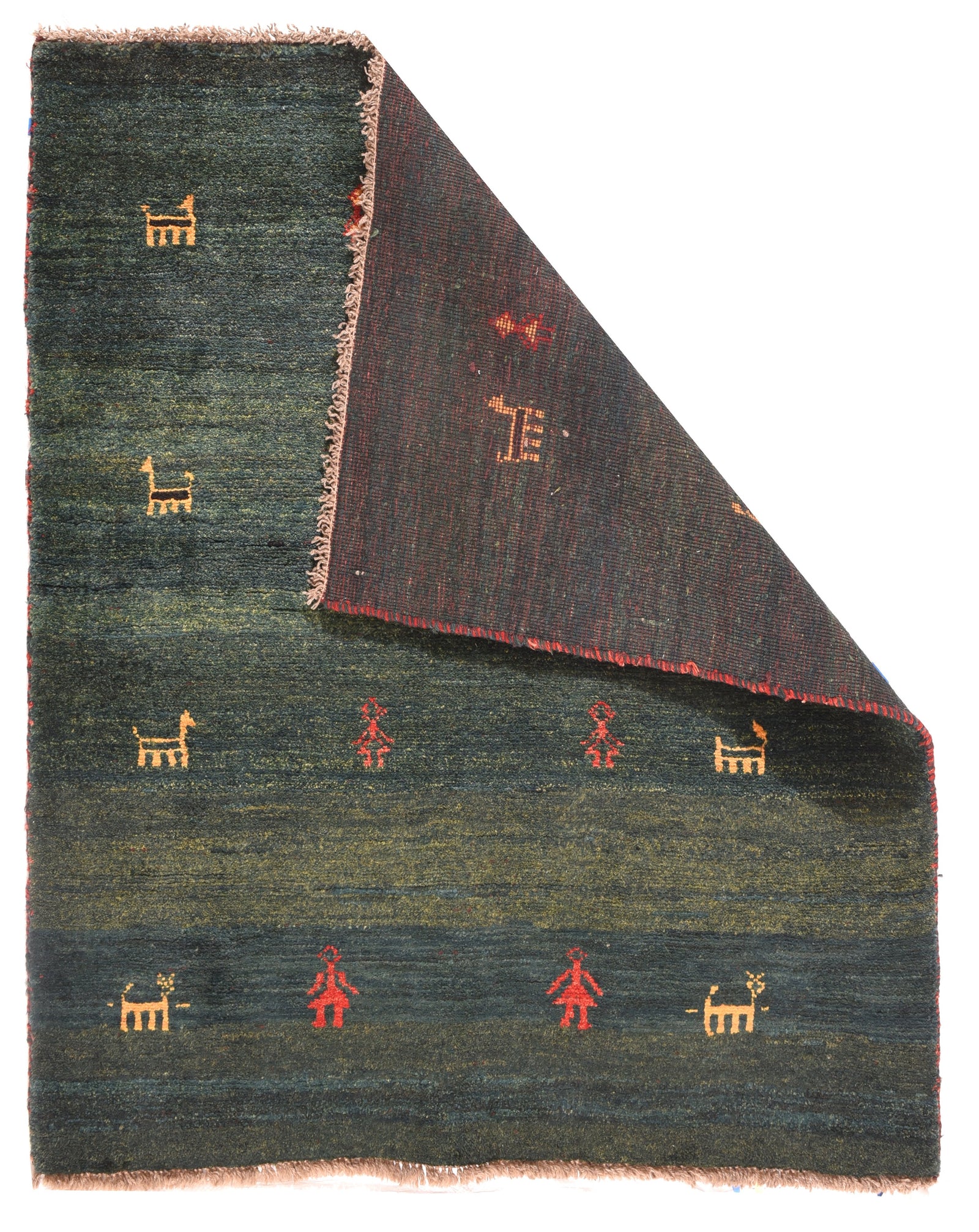 Semi Green Persian Gabbeh Area Rug